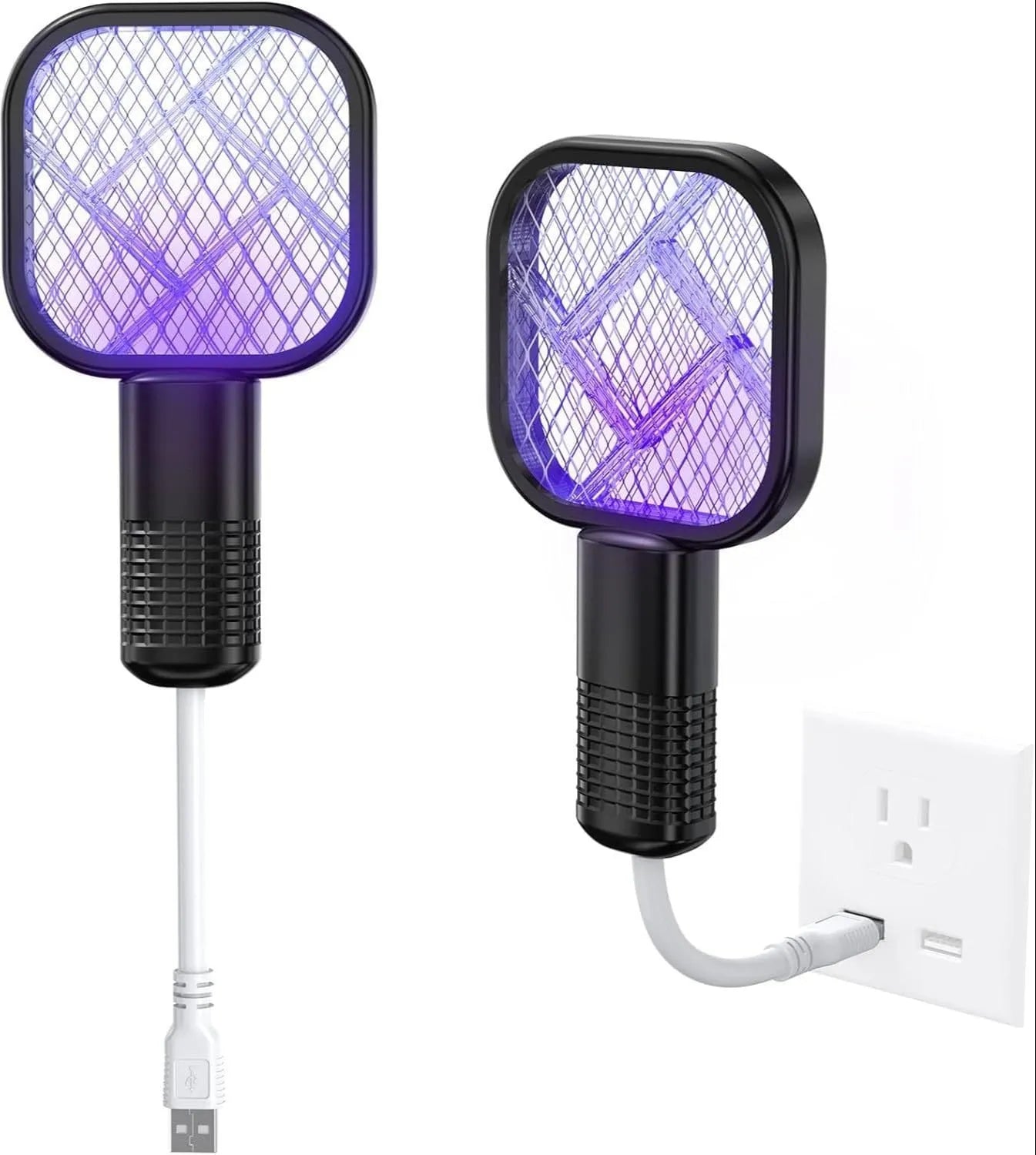 USB Rechargeable Mosquito Killer Racket with UV Light – Portable Electric Mosquito Swatter for Home & Office