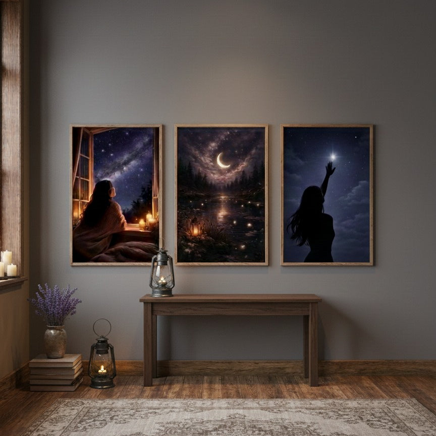 3 Pcs Wooden Sticky Wall Frames Set – 8×11 Inch Photo Frames