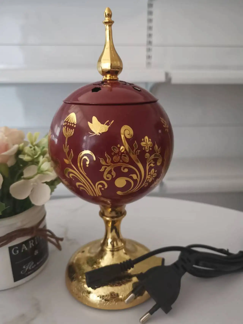 Round Ball Metal Electric Arabic Incense Burner Middle East Metal  Mabkhara